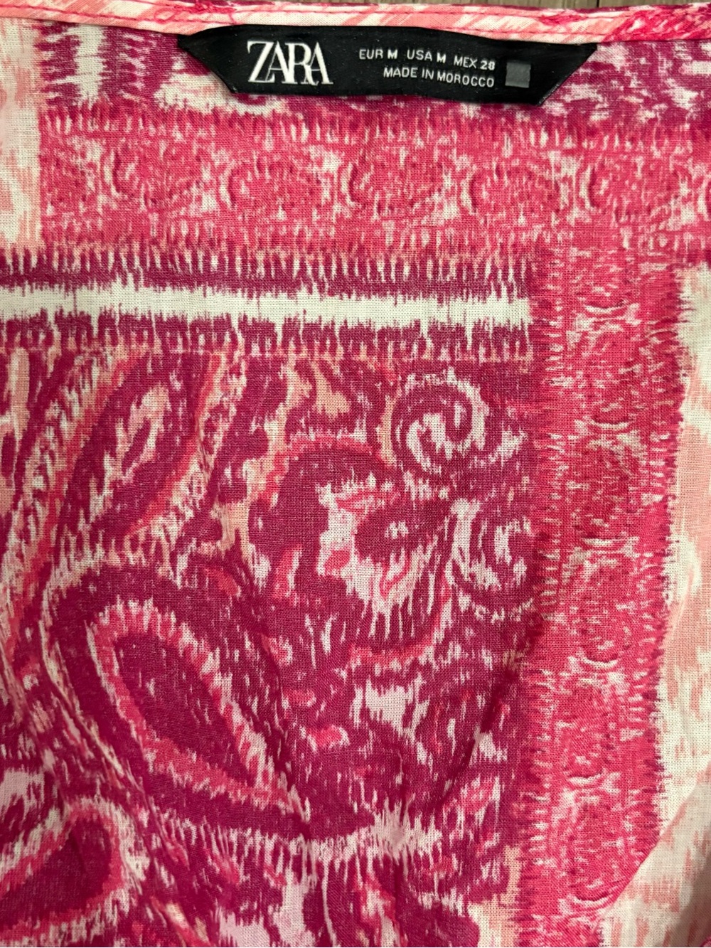 NEW~ Zara Pink Patchwork V-Neck Maxi Dress  size Medium - Picture 13 of 16